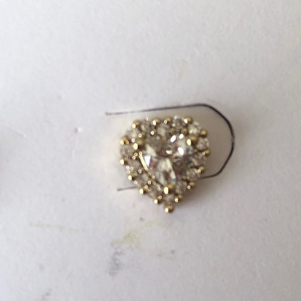 Kate Spade Gold Tone Always Sparkle Cubic Zirconia Halo Heart Stud Earrings NIB - Picture 5 of 14